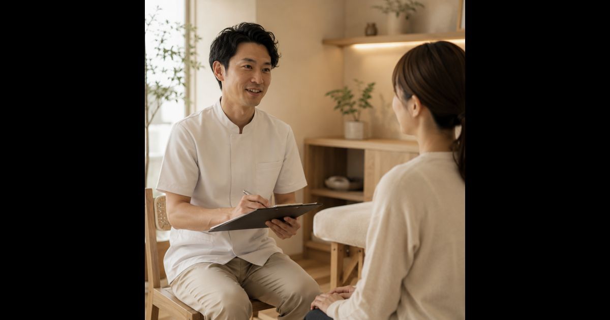 院長がお客様とカウンセリングをしている様子